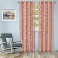 thumbnail image 1 of Semi-Sheer Embroidered Quatrefoil Curtain Panels, Rust, 1 of 4
