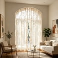 thumbnail image 1 of Semi-Sheer Floral Lace Curtains, Vintage Embroidery Rod Pocket Drapes, Light Filtering Window Panels for Living Room Bedroom, 62.99"x55.12", 1 Pack, 1 of 6