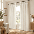 Semi Sheer Linen Blend 86 Inch Pinch Pleated Cream Curta50 By 86 ...