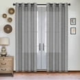 thumbnail image 1 of PrimeBeau Semi Sheer Curtains Light Filtering Natural Linen Blended Grommet Draperies, 52" by 96" inch, 2 Panel Set, Gray, 1 of 8