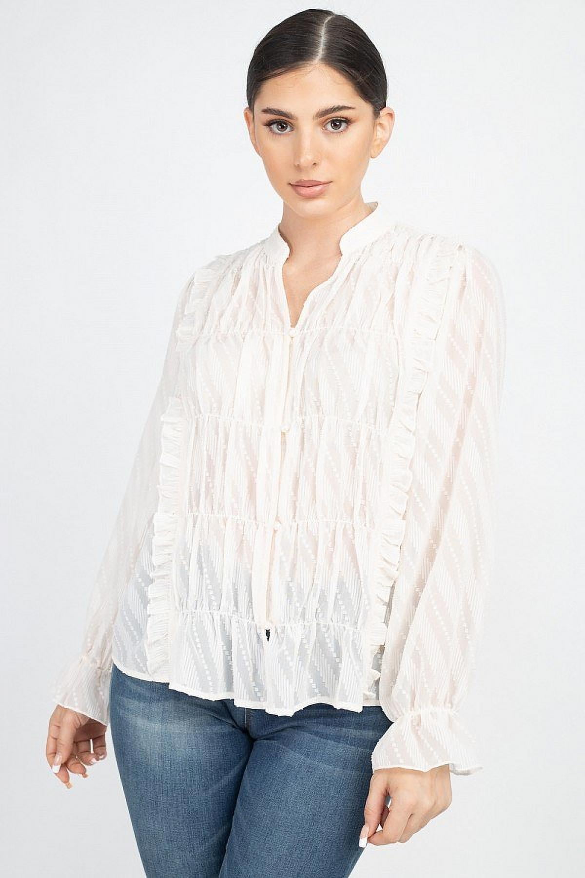 sheer frill top