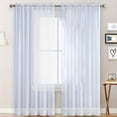 thumbnail image 1 of Semi-Sheer Solid Color Window Curtains with Rod Pocket, Light Filtering Gauze Fabric for Living Room or Bedroom, 1 of 6