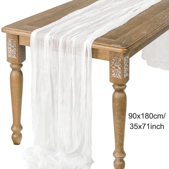 Semi-Sheer Table Runner Sage Cheesecloth Gauze Table Setting Dining Vintage Birthday Wedding Party Christmas Banquets Decor