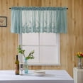 thumbnail image 1 of Semi Sheer Voile Kitchen Cafe Lace Curtain Panels - Rod Pocket - Tiers, Swags & Valances Small Windows & Bathroom - 35" Wide x 54" Inch Length, Blue, 1 of 6