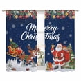 thumbnail image 1 of Semi Sheer Window Curtains 72 Inches Long, Navy Blue Christmas Rod Pocket Silky Chiffon Curtain Treatment Drapes for Kitchen, Living Room, Santa Elk Gifts Snowflake Winter Xmas Tree 52"x72", 2 Panels, 1 of 9