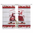 thumbnail image 1 of Semi Sheer Window Curtains 72 Inches Long, Red Valentine's Day Rod Pocket Silky Chiffon Curtain Treatment Drapes for Kitchen, Living Room, Love Heart Roses Gnomes Vintage Floral 52"x72", 2 Panels, 1 of 9