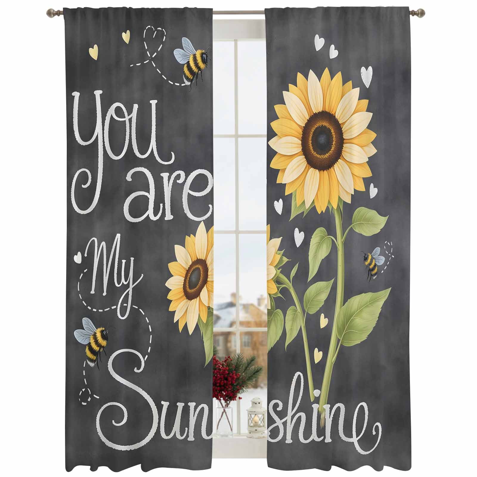 Semi Sheer Window Curtains 84 Inches Long, You Are My Sunshine Rod ...