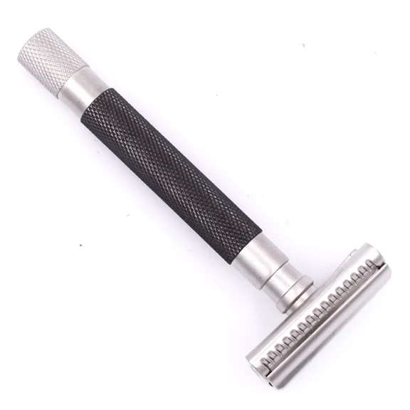 Semi-Slant Graphite Safety Razor & 5 Double Edge Razor Blades(3 Piece)