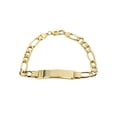 thumbnail image 1 of Semi Solid  ID Figaro Bracelet 10K/14K Yellow Gold, 1 of 4