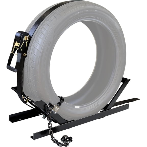 Semi- Spare Rack, Adjustable Carrier, Ratchet Strap Chain, Black, DAC927