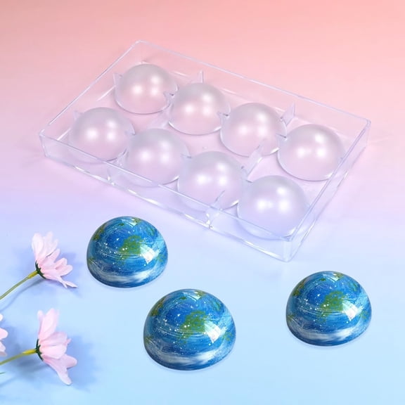 Semi-Sphere Chocolate Mold Polycarbonate Hemisphere for Candy Baking Ice Cube Soap 2.36 Inch Diameter