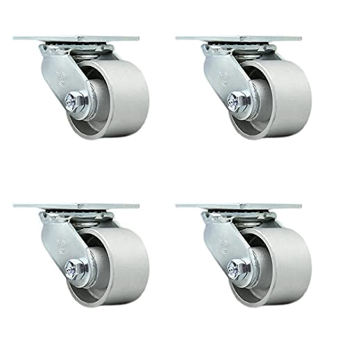 SY America Heavy Duty Steel Cast Iron Wheel 5"X2" Swivel Plate Caster High Capacity Up To 4400LBS