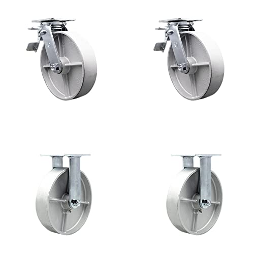 Iron Forge Side Mount Casters Set Of 4 - Heavy Duty Locking Swivel Caster Wheels For Furniture