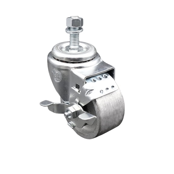 Semi Steel Swivel TS Caster - 3" Wheel & 1/2" Stem w/Brake