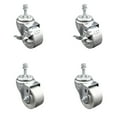 thumbnail image 1 of Semi Steel Swivel TS Caster Set 4 -3" Wheels&3/8" Stems-2 w/BRK, 1 of 2