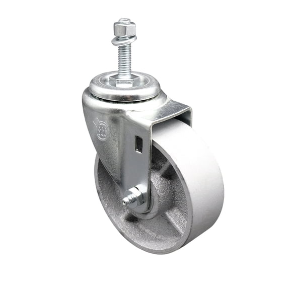 Semi Steel Swivel Threaded Stem Caster - 4" Wheel & 10MM Stem
