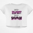 thumbnail image 1 of Semi Sweet Semi Savage Junior Boxy Crop Top T Shirt, 1 of 1