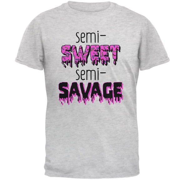 Semi-Sweet Semi-Savage Sprinkles Mens T Shirt Light Heather Grey LG