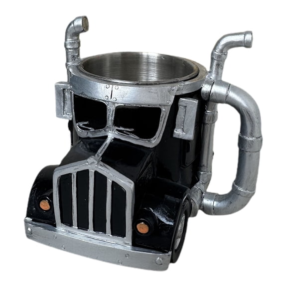ZLBDYG Semi-Trailer Truck Shape Coffee Mug, Novelty Decorative Cup for Kitchen, Office Desk Use, and Themed Gift for Truck Enthusiasts and Collectors