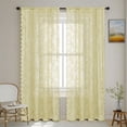 thumbnail image 1 of Semi Transparent Curtain Floral Lace Window Sheer Curtain with Scalloped Edge & Rod Pocket for Boho Home Decor 1 Pcs, 1 of 8