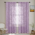 thumbnail image 1 of Semi Transparent Curtain Floral Lace Window Sheer Curtain with Scalloped Edge & Rod Pocket for Boho Home Decor 1 Pcs, 1 of 8