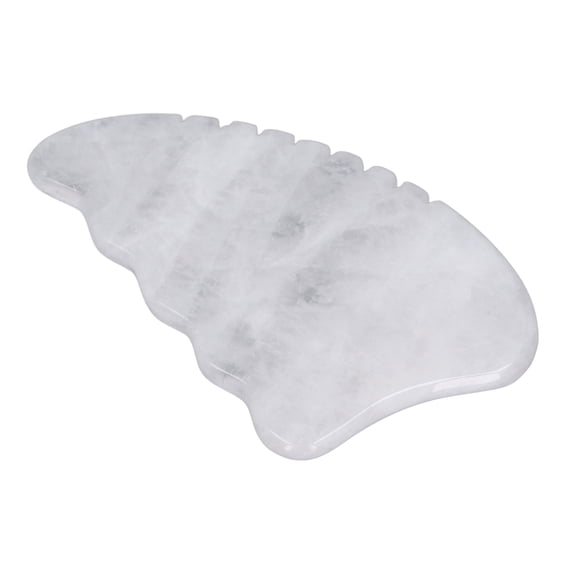 Semi Transparent Jadestone Gua Sha Massage Tool for Neck and Face / 5.1 x 3.5 inches Fine Polished Natural Gua Sha Scraping Massage Stone Facial Beauty Board for Hands Wrists Shoulder