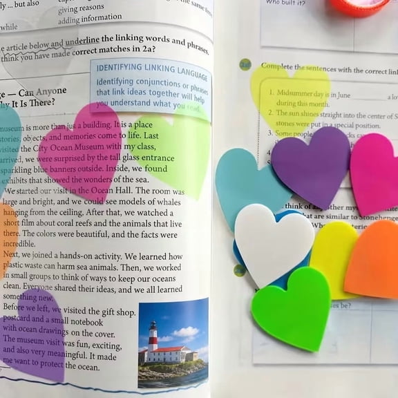 Semi-Transparent Love Print Sticky Notes 100 Sheets Assorted Colors