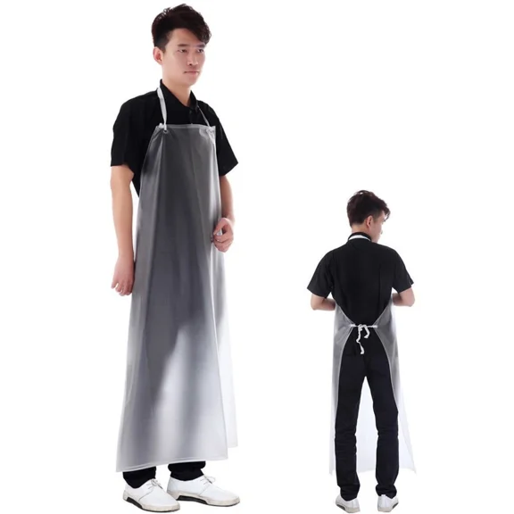 Semi-Transparent Pvc Apron Waterproof Kitchen Household Garden Butcher Cleaning
