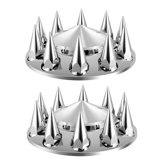 Semi Truck Axle Covers, ABS Lug Nut Covers Combo Kit - 20-24.5 Inch Rims, 11.25 Bolt Circle - Silver Wheel Cover with Installation Tool