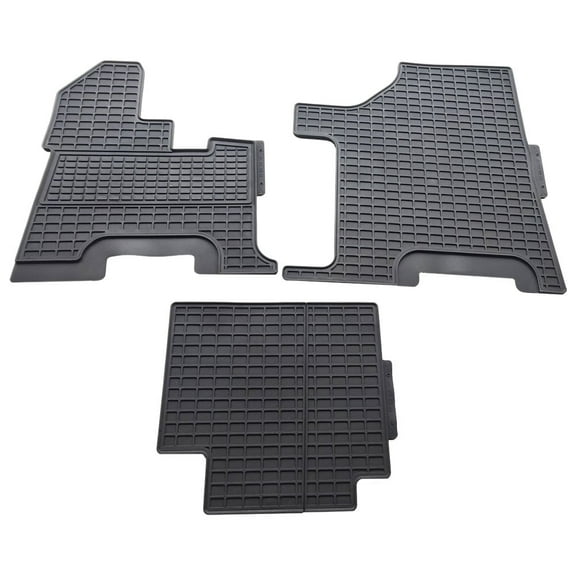 Semi Truck Black Floor Mats Liners Compatible with Peterbilt 357, 377, 378, 379, 385 (2004) - Latex Rubber, Anti-Slip Design – Fit Driver Cabin Mats, All-Weather Protection - 3 Pcs Set
