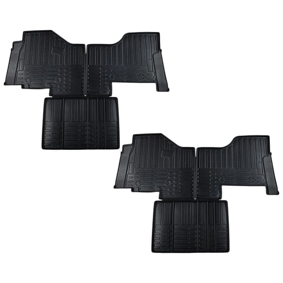Semi Truck Black Floor Mats Liners Compatible w/Kenworth-T680 (2013-2021), T880 (2014-2021), W990 (2019-2021) Automatic Transmission, Peterbilt 579 (2013-2021) - 3 Pcs Set (2 Pack)