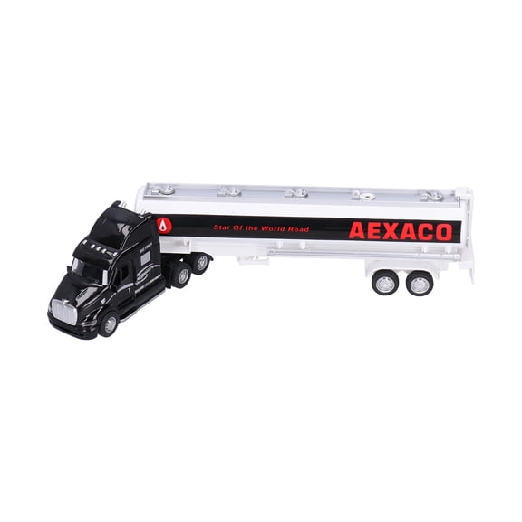 Semi Truck Fuel Trailer Toy, 1:48 34.5CM Alloy Oil Tanker Truck Toy Vehicle, Detachable Pull Back Oil Carrier Vehicle With Sound&Light For Kids