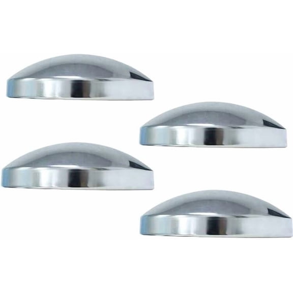 Semi Truck Hub Covers - 4 x Chrome Metal 8" Dome Style Hub Caps Dome Semi Truck Rear Wheel Covers