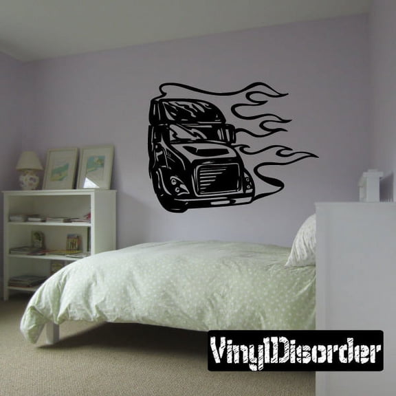 Semi Truck Wall Decal - Vinyl Decal - Car Decal - DC 065 - 36 Inches
