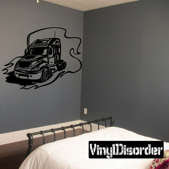 Semi Truck Wall Decal - Vinyl Decal - Car Decal - DC 101 - 36 Inches