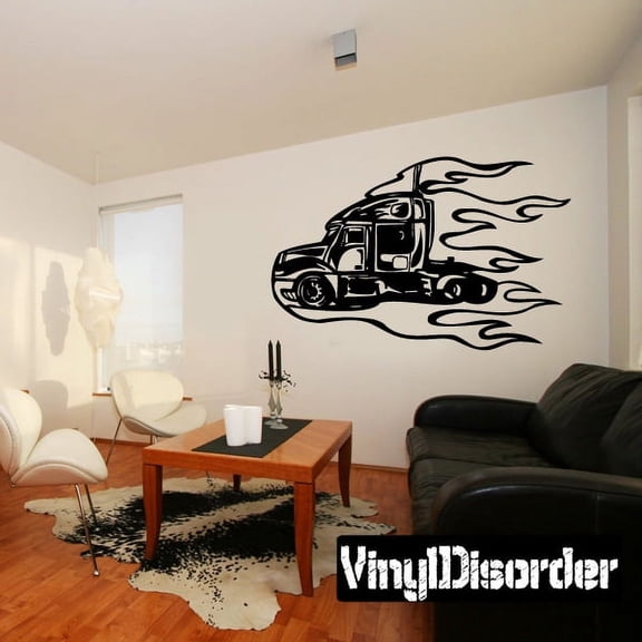 Semi Truck Wall Decal - Vinyl Decal - Car Decal - DC 106 - 36 Inches