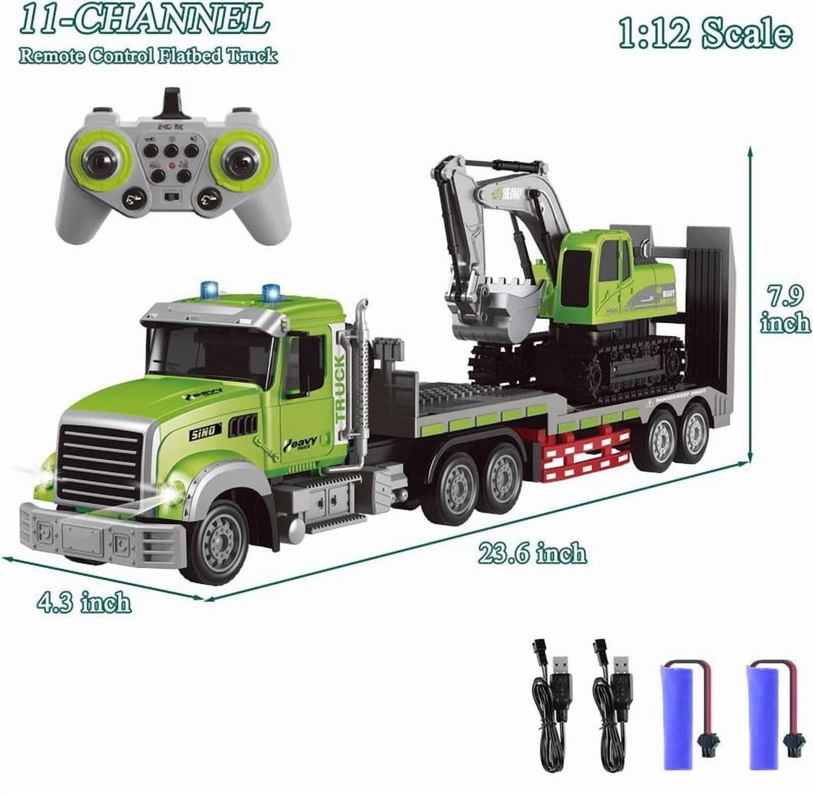 Semi Truck k with Green Excavator Toys remoto - Walmart.com