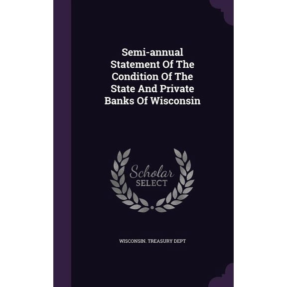 Semi-annual Statement Of The Condition Of The State And Private Banks Of Wisconsin (Hardcover)