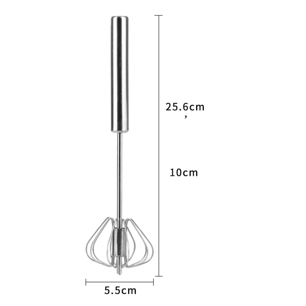 Semiautomatic Mixer Egg Beater Manual Self Turning Stainless Steel