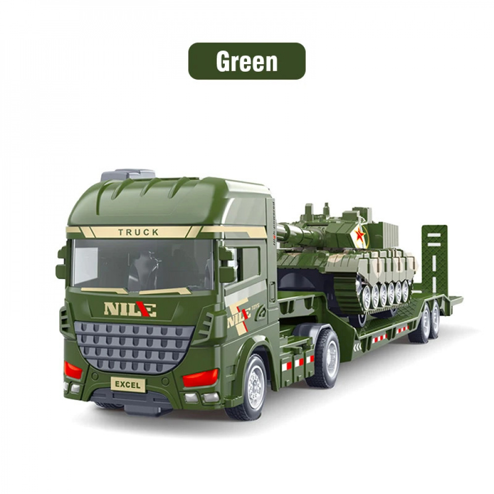 Model Engineering Vehicle Semi-carrier Container Truck Model Engineering Vehicle Set Excavator ...
