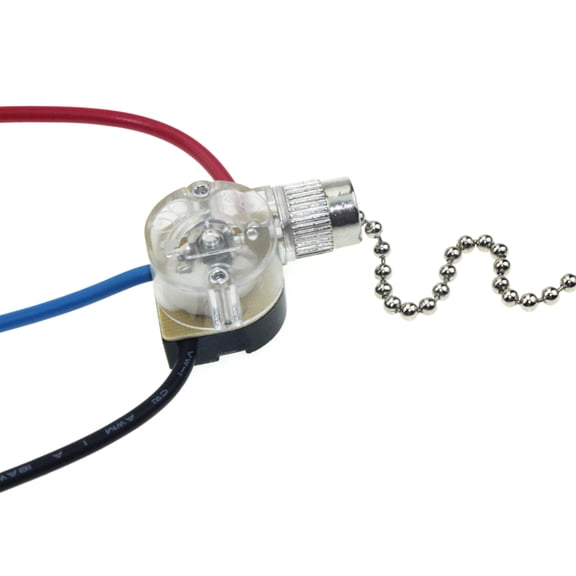 Semi-clear Pull Chain Switchs 3-Wire Plastic Pull Chain Switchs Lightweight Perfect for Ceiling Fans and Hangings Lights