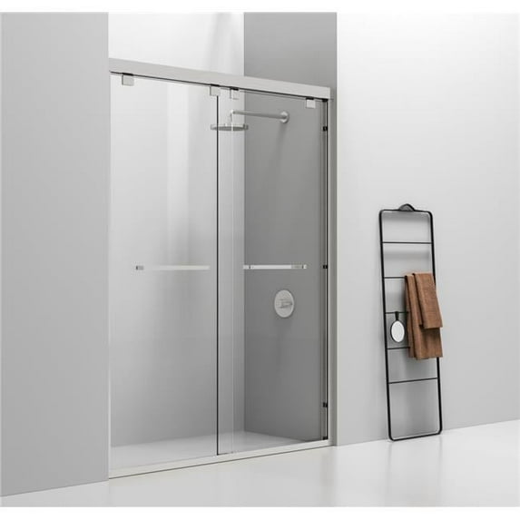 Elegant Kitchen & Bath SD303-6076BNK 76 x 2.36 x 60 in. Shower Door - Brushed Nickel