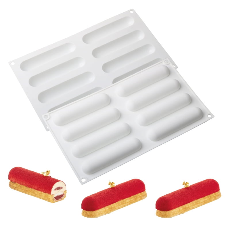 Semithreedimensional Oval long mousse cake silicone mold pillow