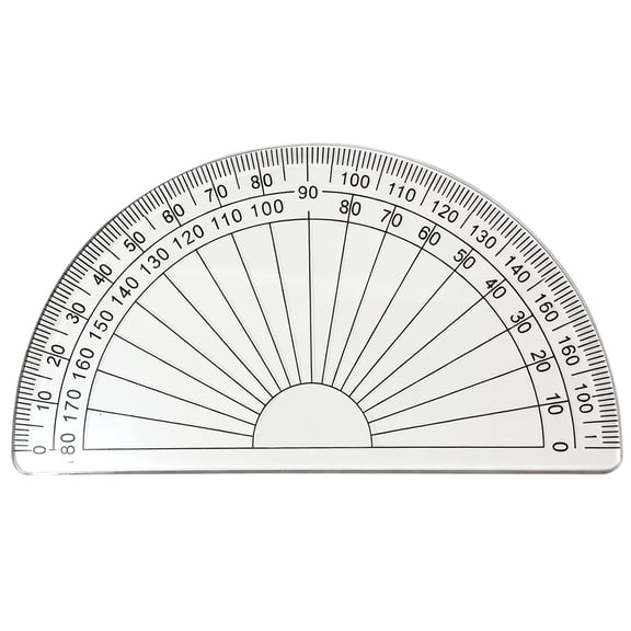 Semicircular 180 Degree Protractor, Clear Plastic Angle Measuring Tool, Half Circle Angle Finder, Precision Drafting Gauge, Transparent Measuring Ruler for Engineering Drawing, Architectural Design