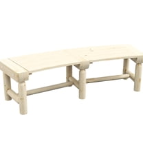 Semicircular Natural Outdoor Deck Bench - Wooden For Yard, Patio, Lawn Garden Wooden, Round, Deck,