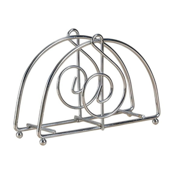 Semicircular Stainless Steel Napkin Holder, Vertical Paper Towel Rack with Modern Design, Space Saving Tabletop Organizer for Kitchen, Dining Room, Restaurant, or Cafe