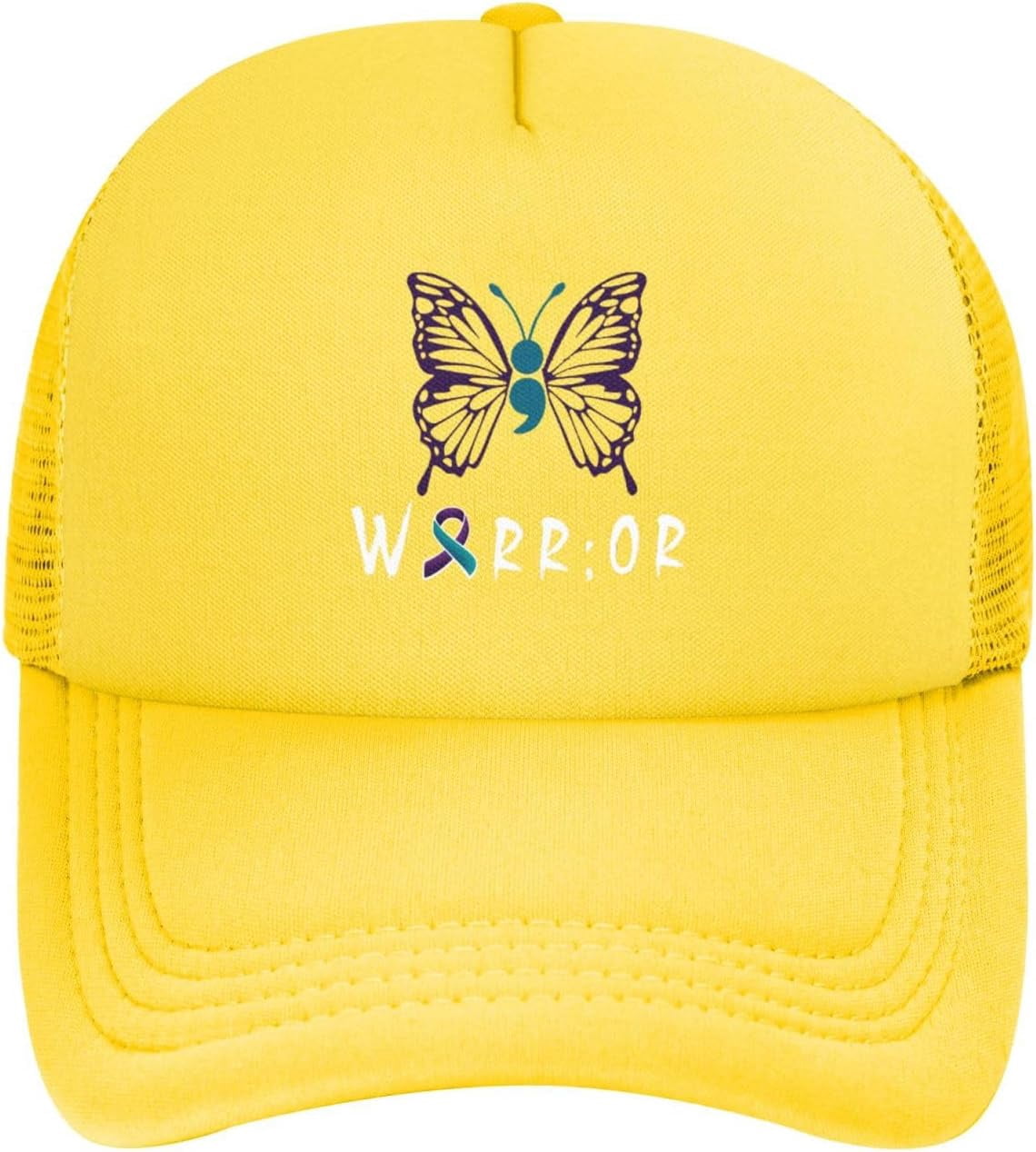 Heartbeat Semicolon Suicide Prevention Awareness Baseball Cap - Mesh Adjustable Unisex 2 thumbnail image