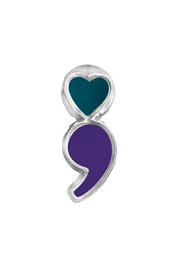 Semicolon Shaped Suicide Prevention & Awareness Lapel Pins