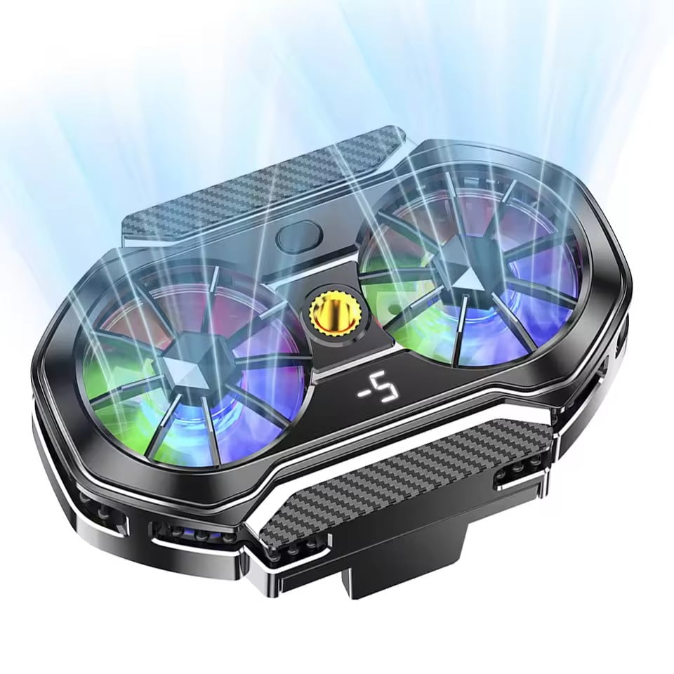 Semiconductor Cooling Mobile Phone Cooler Radiator Dual Fans Digital ...