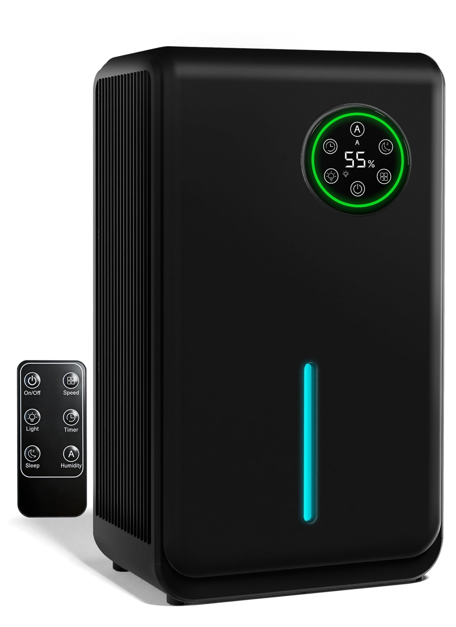Semiconductor Dehumidifier (120oz High-Capacity Dehumidification) LED, with Smart Remote Control, Timer, 7-Colour Ambient Lighting, Drain Hose, Sleep Mode, Energy-Efficient Dehumidifier 01
